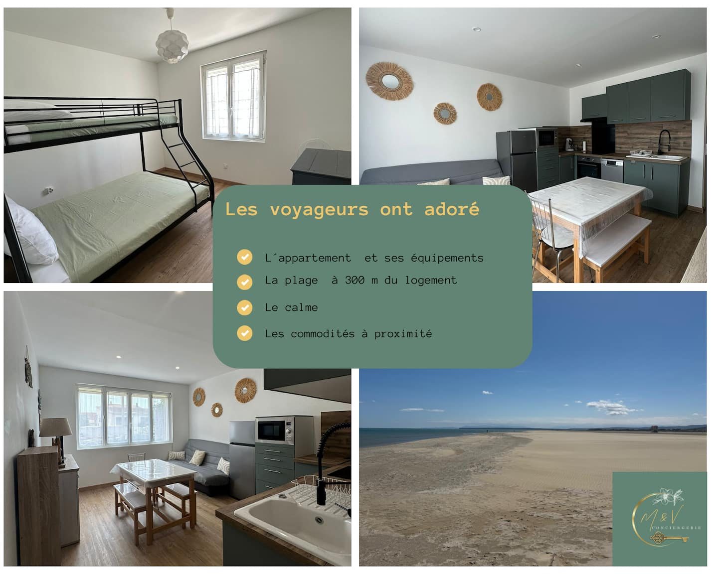 Aperçu des espaces de l’appartement L’Origan